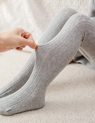 ALLOVIN 4pairs Cable Knit Cotton Leggings