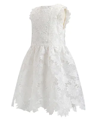 ALLOVIN Toddler Girl Christening Baptism Flower Lace Dress
