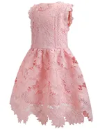 ALLOVIN Toddler Girl Christening Baptism Flower Lace Dress