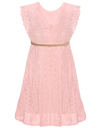 ALLOVIN Toddler Girl's Vintage Boho A-Line Lace Dress