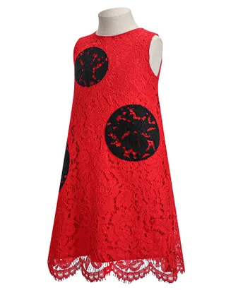 Toddler Girl Heart-Shaped Embroidery Lace Dress