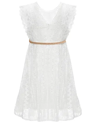 ALLOVIN Toddler Girl's Vintage Boho A-Line Lace Dress