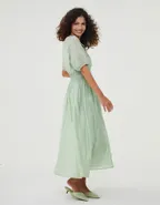 ALLOVIN The Jade Linen Dress