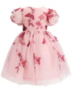 ALLOVIN Toddler Girl 3D-Butterfly Embroidered Lace Dress
