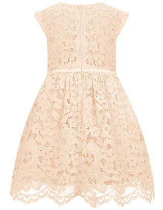 ALLOVIN Toddler Girl A-Line Wedding Lace Dress Champagne