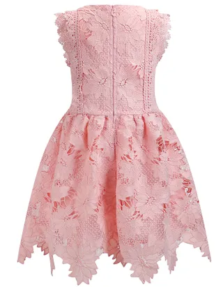 ALLOVIN Toddler Girl Christening Baptism Flower Lace Dress