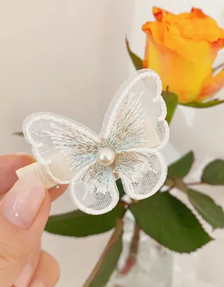 Allovin 5pcs Toddler Girls Lace Butterfly Hairpin