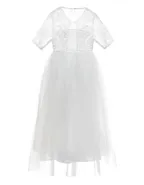 ALLOVIN Toddler Girl A-Line 3/4 Sleeve Formal Wedding Lace Dress
