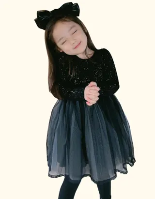 ALLOVIN Tulle-skirt Jersey Dress