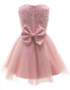 ALLOVIN Pink Embroidery Tulle Dress