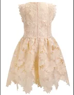 ALLOVIN Toddler Girl Christening Baptism Flower Lace Dress Champagne