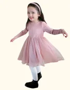 ALLOVIN Tulle-skirt Jersey Dress