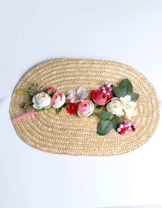 Allovin Toddler Girls Flower Decor Straw Hat