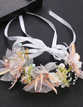 Allovin Floral Princess Headpiece Pearls Tiara
