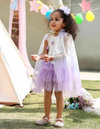 Toddler Girl Sleeveless Sheer Back Tulle Lace Dress