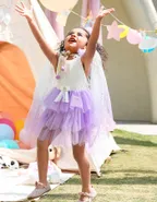 Toddler Girl Sleeveless Sheer Back Tulle Lace Dress