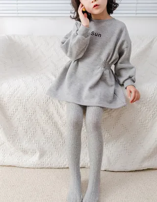 ALLOVIN 4pairs Cable Knit Cotton Leggings