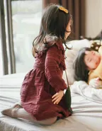 ALLOVIN Toddler Girls Vintage Knit Dress