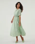 ALLOVIN The Jade Linen Dress