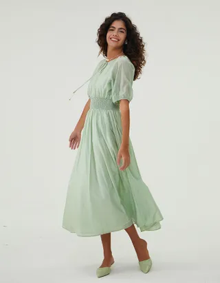 ALLOVIN The Jade Linen Dress