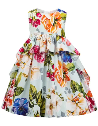 Toddler Girl Sleeveless Floral Printed Summer Party Casual Dress