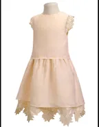 ALLOVIN Toddler Girl Christening Baptism Flower Lace Dress Champagne