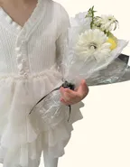 ALLOVIN Textured Knit & Tulle Dress