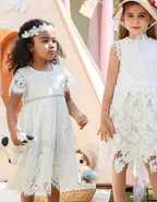 ALLOVIN Floral Lace Boho Dress