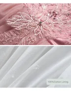 ALLOVIN Pink Embroidery Tulle Dress