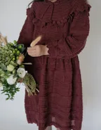 ALLOVIN Toddler Girls Vintage Knit Dress