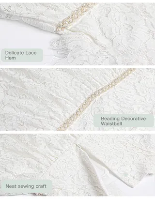 ALLOVIN Floral Lace Boho Dress