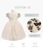 ALLOVIN Toddler Girl 3D-Butterfly Embroidered Lace Dress