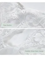 ALLOVIN Toddler Girl A-Line 3/4 Sleeve Formal Wedding Lace Dress