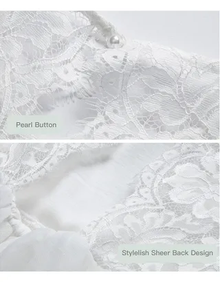 ALLOVIN Toddler Girl A-Line 3/4 Sleeve Formal Wedding Lace Dress