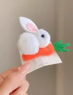Easter Bunny Girls Fluffy Rabbit Decor Hair Clip
