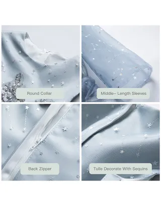 ALLOVIN Sequins Tulle Party Dress