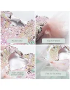 Toddler Girl Heart-Shaped Sequins Cap Sleeve Maxi Dress