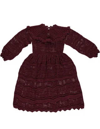 ALLOVIN Toddler Girls Vintage Knit Dress