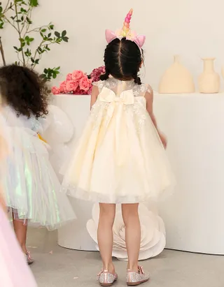 Allovin Toddler Girl A-Line Formal Sleeveless Sequins Dress