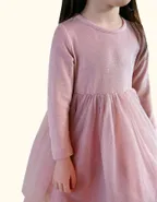 ALLOVIN Tulle-skirt Jersey Dress