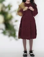 ALLOVIN Toddler Girls Vintage Knit Dress