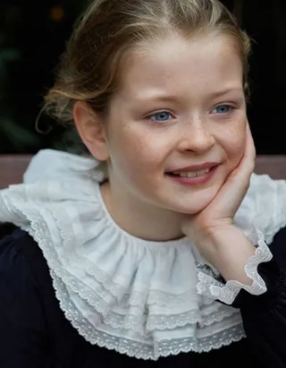 ALLOVIN Vintage Lace Collar Velvet Dress