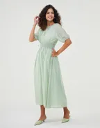 ALLOVIN The Jade Linen Dress