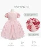 ALLOVIN Toddler Girl 3D-Butterfly Embroidered Lace Dress