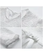 ALLOVIN Toddler Girl A-Line 3/4 Sleeve Formal Wedding Lace Dress