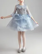 ALLOVIN Sequins Tulle Party Dress
