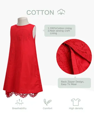 Toddler Girl Heart-Shaped Embroidery Lace Dress