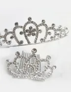 Allovin Rhinestone Crown Hair Accessory
