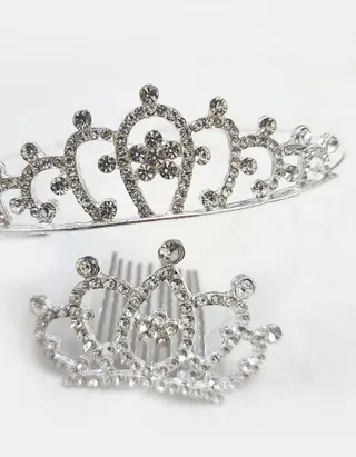Allovin Rhinestone Crown Hair Accessory