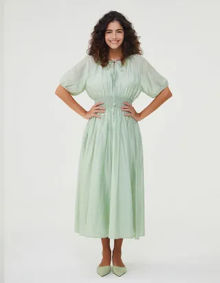 ALLOVIN The Jade Linen Dress